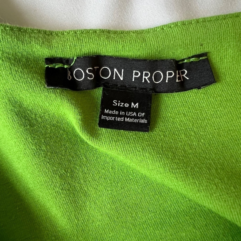 Boston Proper Off Shoulder Green Halter Top With 3/4 Length Bell Sleeve Size M - Picture 7 of 7